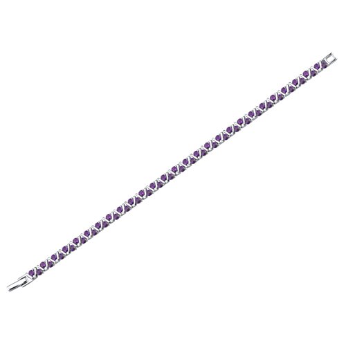 Amethyst Bracelet Sterling Silver Round Shape 4.75 Carats