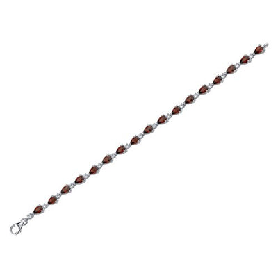 Garnet Tennis Bracelet Sterling Silver Pear Shape 8.25 Carats