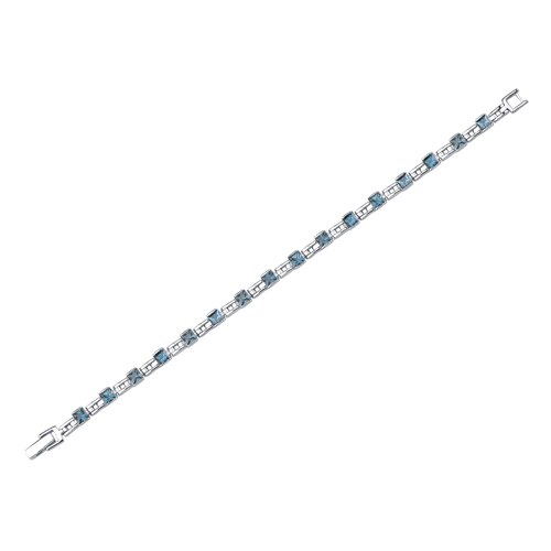 London Blue Topaz Bracelet Sterling Silver Princess 6 Carats