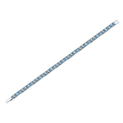 London Blue Topaz Bracelet Sterling Silver Princess 13 Carats