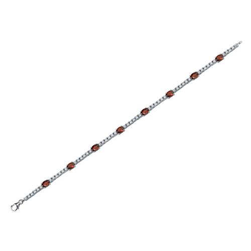 Garnet 8-Stone Tennis Bracelet Sterling Silver Oval Shape 4.25 Carats