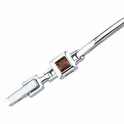 Garnet Bracelet Sterling Silver Princess Shape 2.25 Carats