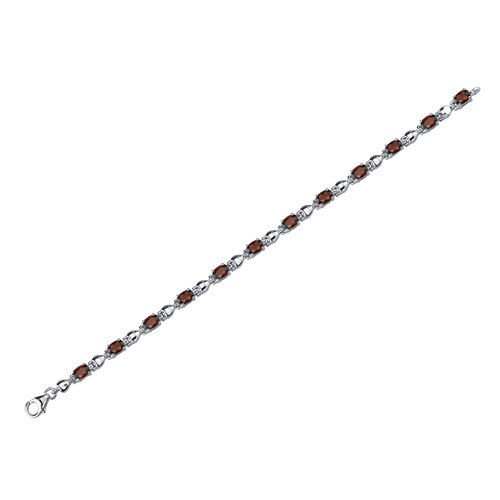 Garnet Bracelet Sterling Silver Oval Shape 6.50 Carats