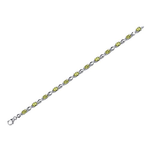 Peridot Bracelet Sterling Silver Oval Shape 5.5 Carats