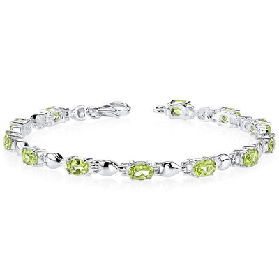 Peridot Bracelet Sterling Silver Oval Shape 5.5 Carats