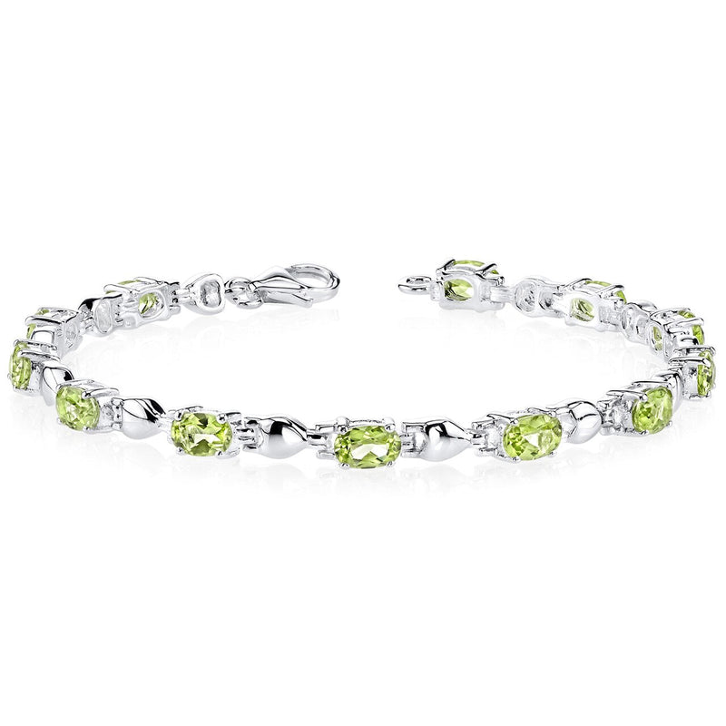 Peridot Bracelet Sterling Silver Oval Shape 5.5 Carats