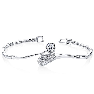 Cubic Zirconia Bracelet Sterling Silver Round Shape 3 Carats