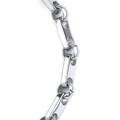 Amazing Style: Mens Stainless Steel Rectangular Link Bracelet