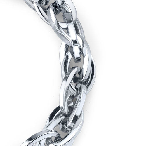 Stainless Steel Interlocked Oval Link Bracelet