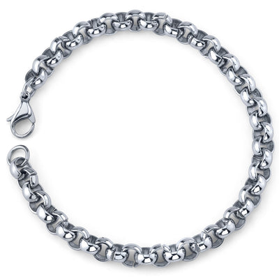 Stainless Steel Rolo Link Bracelet