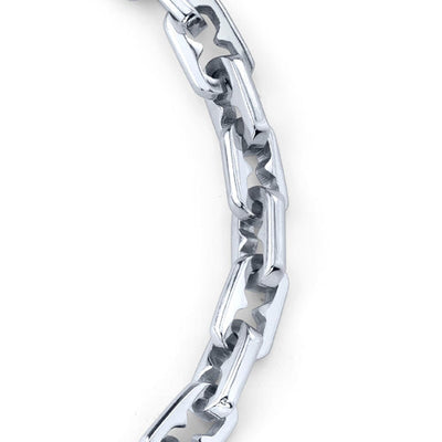 Stainless Steel Geometric Smooth Link Chain Bracelet