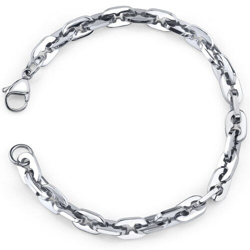 Impressive Style: Mens Stainless Steel Fancy Link Bracelet SB3898