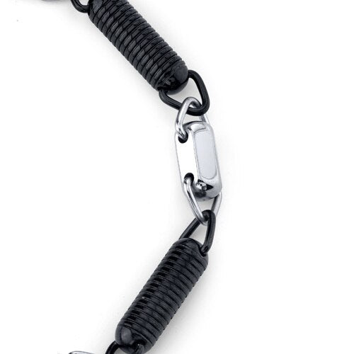 Urban Posh: Steel Unique Black and Silver-tone Coil Bracelet SB3932