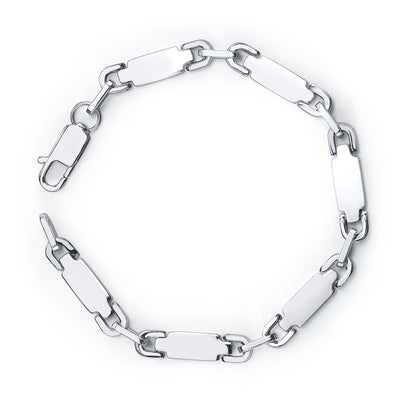 Stainless Steel Fancy Heavy-Duty Link Bracelet