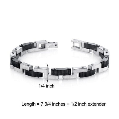 Mens Z Link Brushed Finish Stainless Steel Bracelet Style SB4274