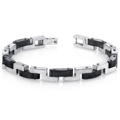 Mens Z Link Brushed Finish Stainless Steel Bracelet Style SB4274