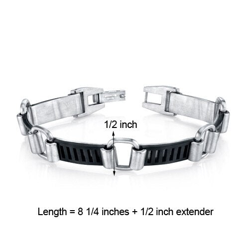 Mens Urban Class Matte Finish Stainless Steel Bracelet Style