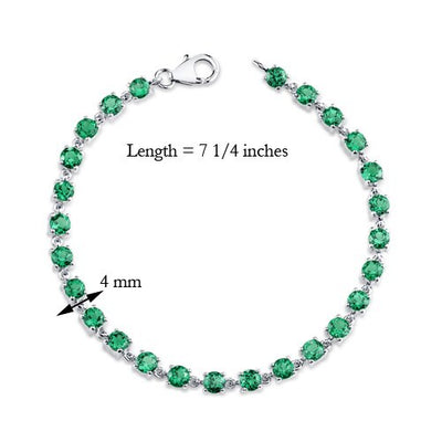 Emerald Tennis Bracelet Sterling Silver 7 Carats