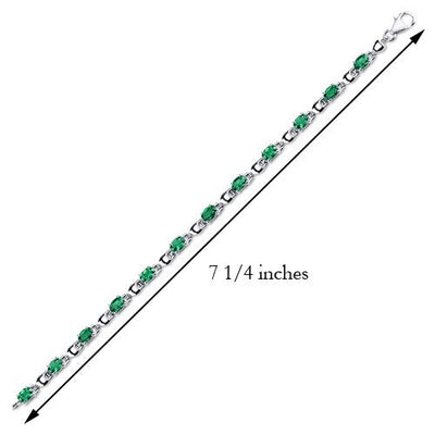 Emerald Bracelet Sterling Silver Oval Shape 4.25 Carats SB4322