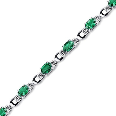 Emerald Bracelet Sterling Silver Oval Shape 4.25 Carats SB4322