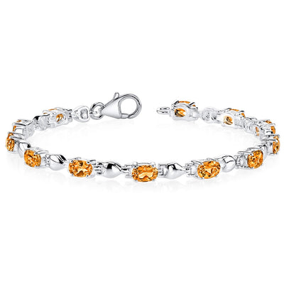 Citrine Bracelet Sterling Silver Oval Shape 5.5 Carats