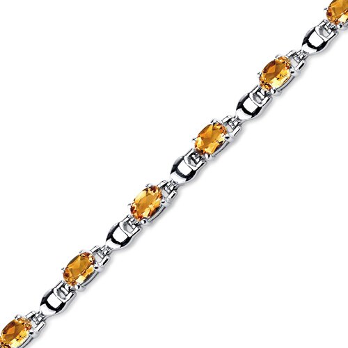 Citrine Bracelet Sterling Silver Oval Shape 5.5 Carats