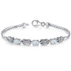 Opal Infinity Bracelet Sterling Silver Oval Shape 1.25 Carats