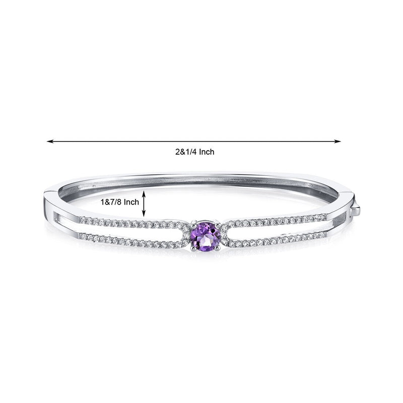 Amethyst Solaris Bangle Bracelet Sterling Silver 0.75 Carats