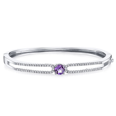 Amethyst Solaris Bangle Bracelet Sterling Silver 0.75 Carats