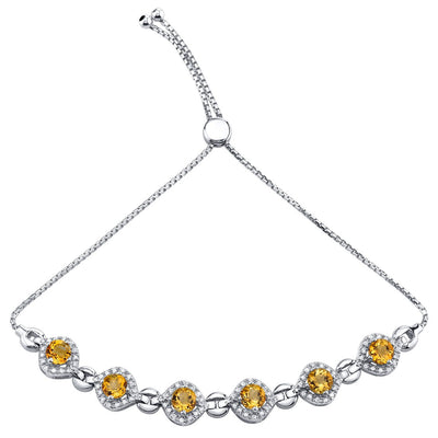 Citrine Equate Adjustable Bracelet Sterling Silver 2.75 Carats