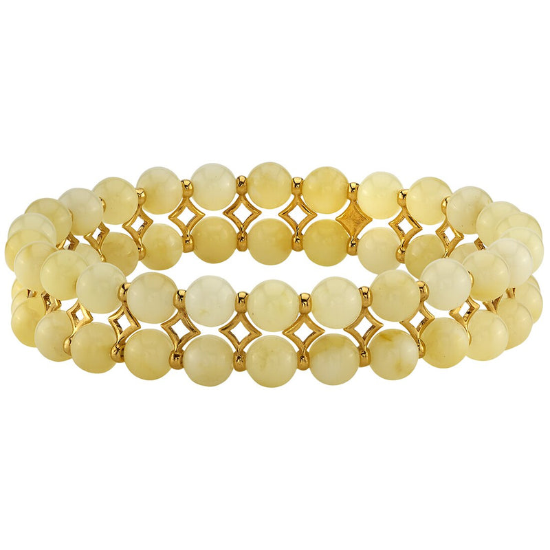 Baltic Amber Tennis Stretch Bracelet Double Row