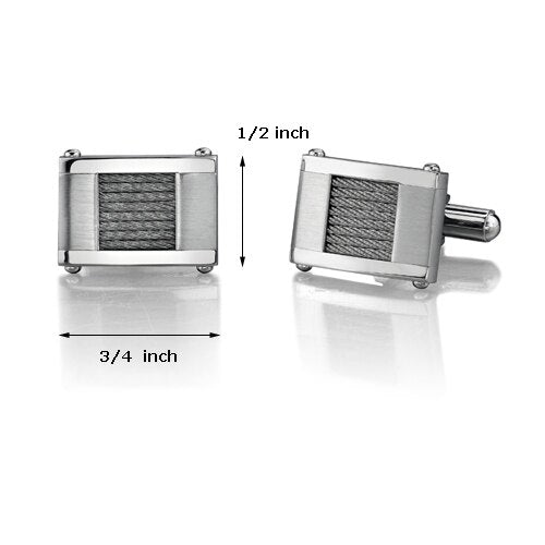 Stainless Steel Cable Design Cufflinks Style