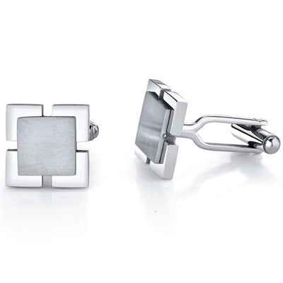 Ultimate Personality: Steel Dual-Tone Square Cufflinks