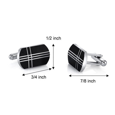 Black Tone Cross Motif Stainless Steel Cufflinks