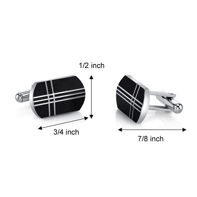 Black Tone Cross Motif Stainless Steel Cufflinks