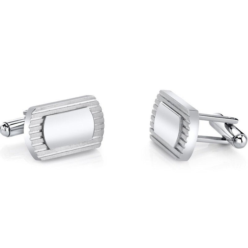 ID Style Lined Stainless Steel Cufflinks