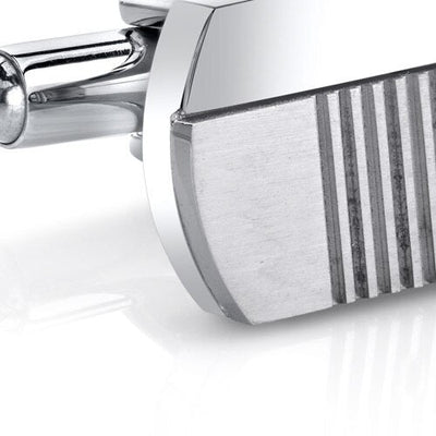 Abstract Modern Layered Stainless Steel Cufflinks