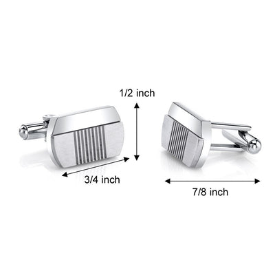 Abstract Modern Layered Stainless Steel Cufflinks