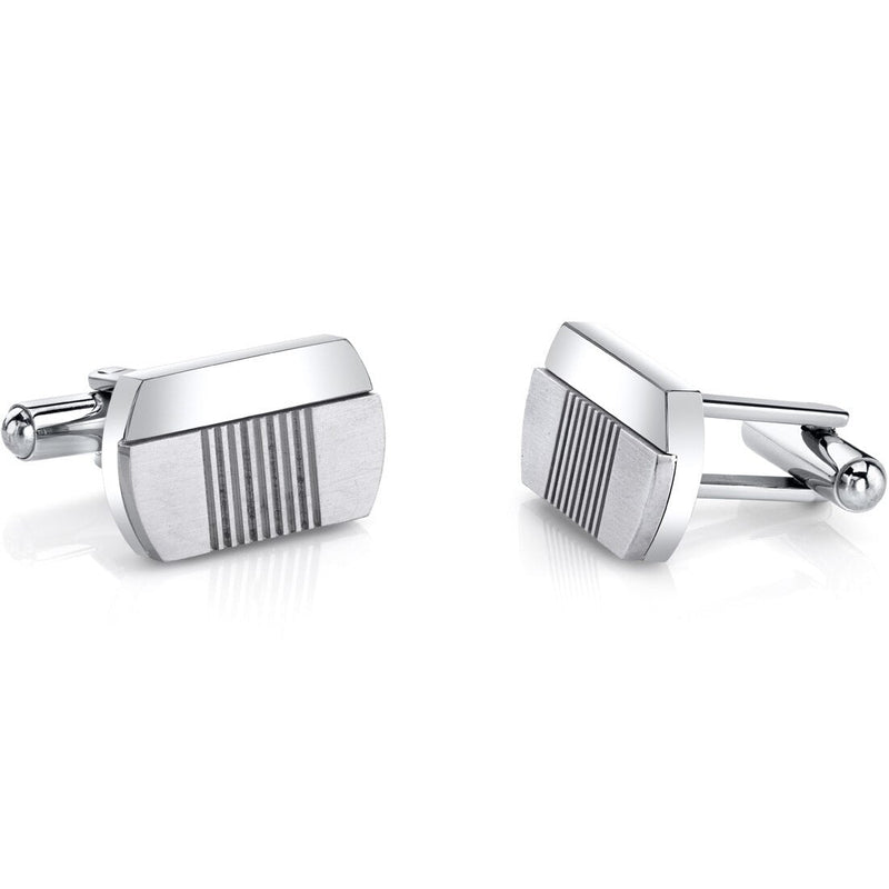 Abstract Modern Layered Stainless Steel Cufflinks