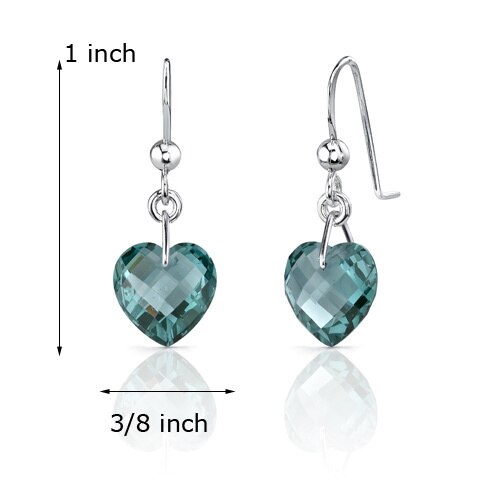 9.50 Carats Green Spinel Drop Earrings Sterling Silver