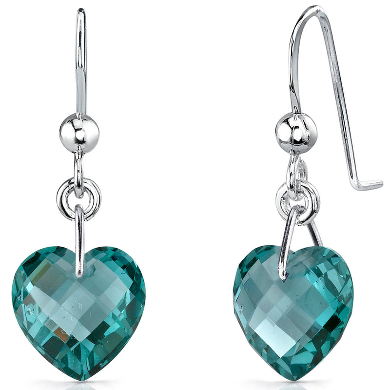 9.50 Carats Green Spinel Drop Earrings Sterling Silver