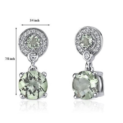 Rose De France Earrings Sterling Silver Round Shape 3.5 Carats