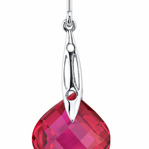 Ruby Earrings Sterling Silver Onion Shape 19 Carats