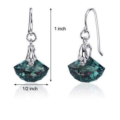 Alexandrite Earrings Sterling Silver Shell Cut 12 Carats