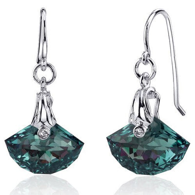 Alexandrite Earrings Sterling Silver Shell Cut 12 Carats