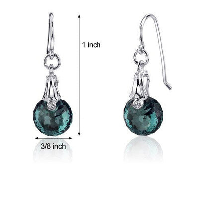 Alexandrite Earrings Sterling Silver Snail Cut 11 Carats