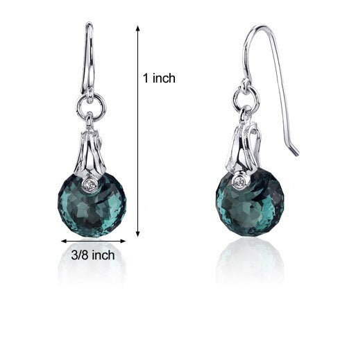 Alexandrite Earrings Sterling Silver Snail Cut 11 Carats