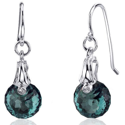 Alexandrite Earrings Sterling Silver Snail Cut 11 Carats