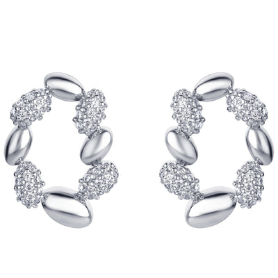 Sterling Silver Wreath Charm Drop Earrings for Women