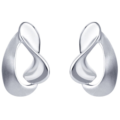 Sterling Silver Curled Open Dewdrop Earrings for Women